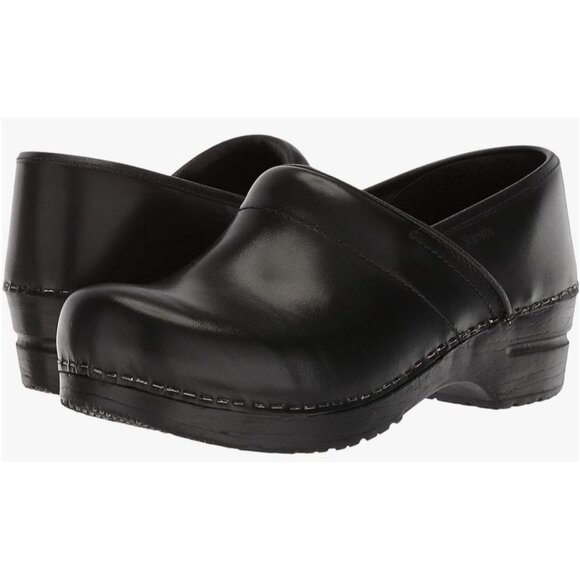 Sanita Professional Women’s Cabrio Black Addison Non-Slip Leather Clogs Size 41 - Picture 1 of 13